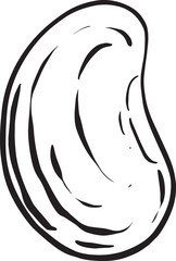Cartoon Dried Bean Character Kidney Mung or Pinto Pulse Vegan Vector Mascot Outline Clipart