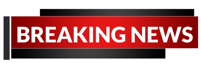 Red Breaking News Label Banner Title Frame