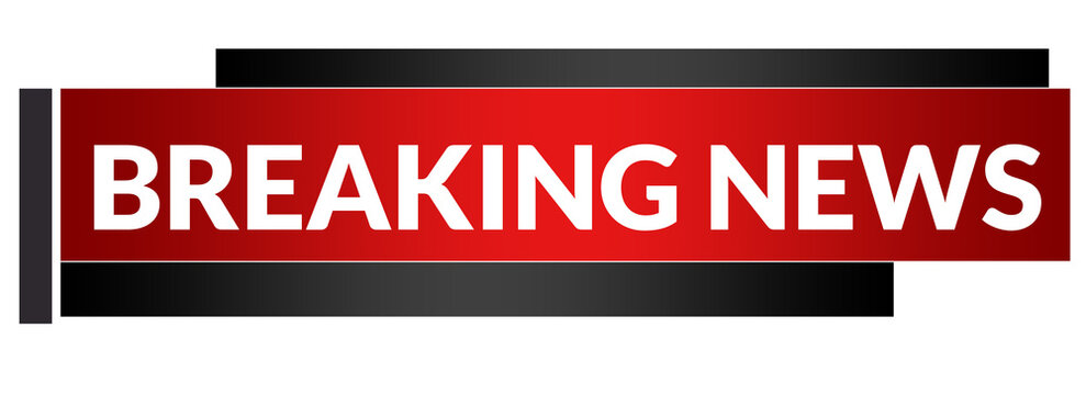 Red Breaking News Label Banner Title Frame