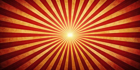 Obraz premium Retro Sunburst Portrait Background: Vintage Red Rays Photo