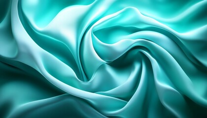 Obraz premium Abstract, Light Blue Satin Fabric Background, Soft Waves, Elegant Drapery, Monochromatic Texture