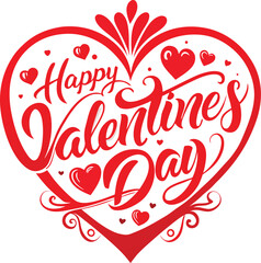 Happy Valentines Day Calligraphy Heart Design