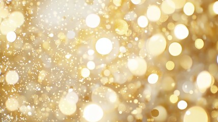 Golden bokeh background with sparkling light effects and glitter particles