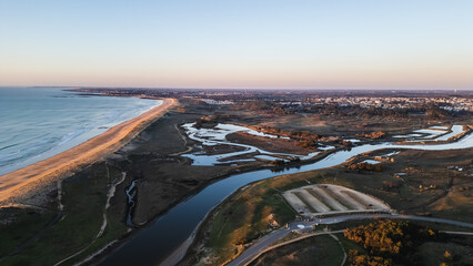 Gachere marshes in Brem sur Mer, Vendee, France
