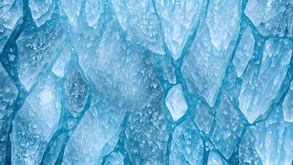 icy stone texture with cracks filled with luminous blue and white frost