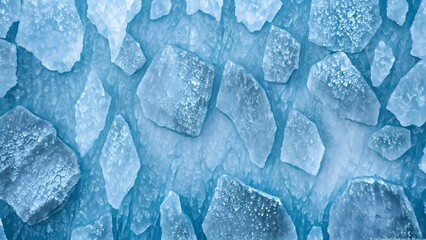 icy stone texture with cracks filled with luminous blue and white frost