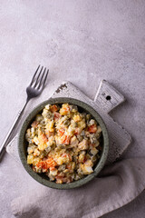 Traditional russian salad Olivier