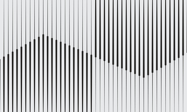 Abstract art geometric background with vertical lines. Optical illusion with waves and transition.
