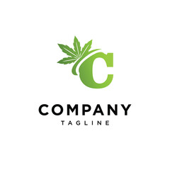 Letter C Cannabis Logo Icon Vector