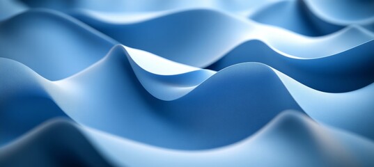 Fototapeta premium Seamless Baby Blue 3D Low Profile Style Delicate Gentle Wave Texture Background Design Monochromatic