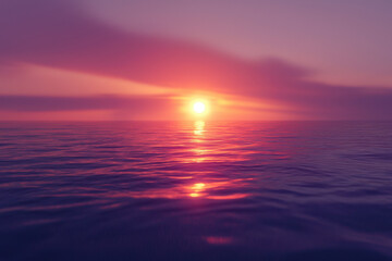 Fototapeta premium Dramatic ocean sunset with golden light reflecting on gentle waves