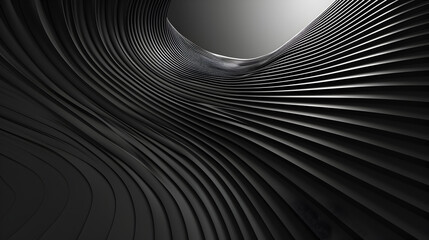 Abstract black waves create a dynamic, flowing pattern in a minimalistic design.