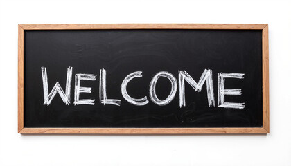 Welcome Message on a Chalkboard for Back to School with Copy Space
