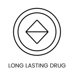 Naklejka premium A diamond inside a circular frame icon in vector, symbolizing stability and long lasting medication, with an editable stroke