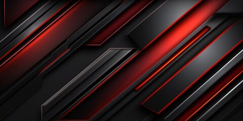 Abstract Red and Black Geometric Pattern Design Background  Futuristic Technology Graphic