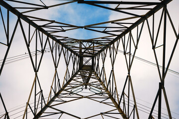 View of the high voltage tower from the inside