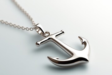 Stylish silver anchor pendant necklace displayed elegantly against a soft background with subtle highlights
