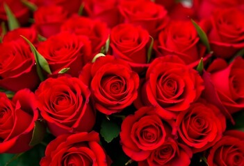 Luxurious bouquet of deep red rose, Valentine Day Background, Close-up of fresh red roses in full bloom,
Romantic Background