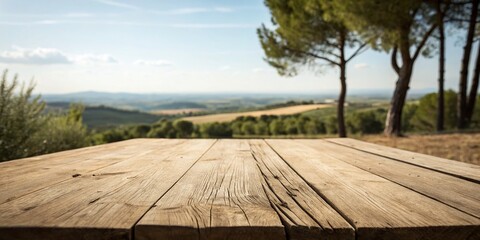 Rustic Wooden Tabletop Mockup: Aerial View for Product Display & Design Layouts