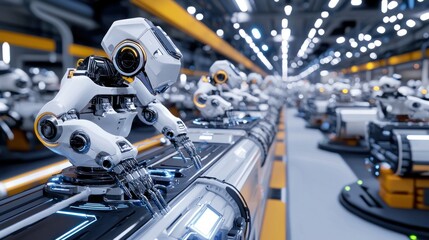 Fototapeta premium Automated Assembly Line Robots