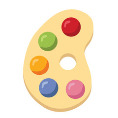 Fototapeta premium Artist paint palette clip art, vector painter palette, flat design illustration, isolated on white background