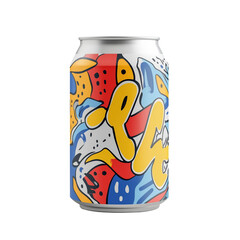 Obraz premium Vibrant Drink Can Design Showcase Urban Art Event Graphic Content Colorful Environment Close-Up Viewpoint