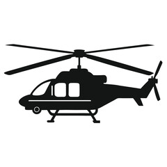 Helicopter silhouette vector Stock vector black color silhouette.