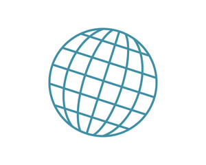 Simple, stylish teal globe icon perfect for websites, apps, presentations, and global concepts. Clean lines  minimalist design ensure versatility.