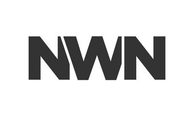 NWN logo design template with strong and modern bold text. Initial based vector logotype featuring simple and minimal typography. Trendy company identity.