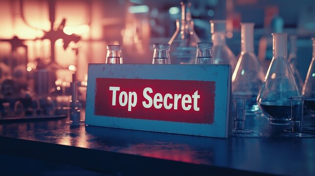 Secret Laboratory with Top Secret Signage - Powered by Adobe