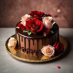 wedding cake with roses