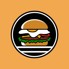 burger Logotype for restaurant or cafe or fast food. Vector illustration, Fast food logo