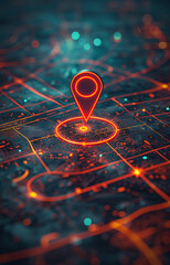 Digital geolocation interface over mainframe Geolocation and distributed data concept.