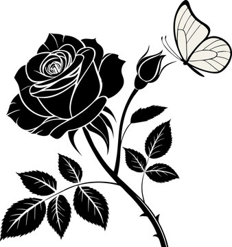 Vector Rose Silhouettes