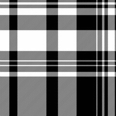 Stylish black and white plaid pattern.  Perfect for textile design, fashion, or website backgrounds.  Clean, modern, and versatile, this seamless texture offers a sophisticated aesthetic.