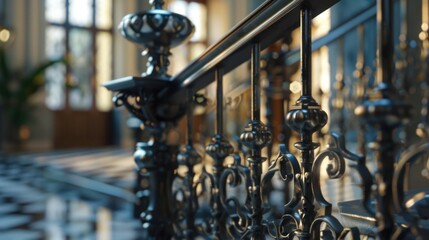 Iron Railings: A sturdy, decorative metal feature used for safety, providing support and enhancing the aesthetic appeal of staircases, balconies, and garden spaces.
