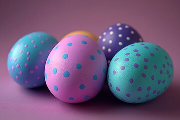 Obraz premium Vibrant Easter Egg Collection: Festive Celebration Background