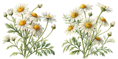 Fototapeta premium Daisy flower cluster with white petals and yellow centers, showcasing beauty and nature charm