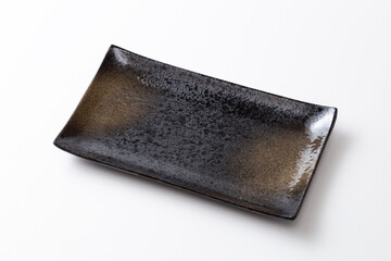 白背景に和風の角皿