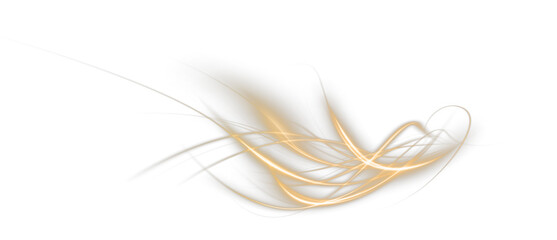 golden light swirl effect with sparkling trails, glowing waves, and shimmering particles. Perfect for luxury designs, festive decorations, Christmas themes, energy illustrations. PNG