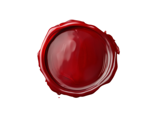 red wax seal isolated on transparent background