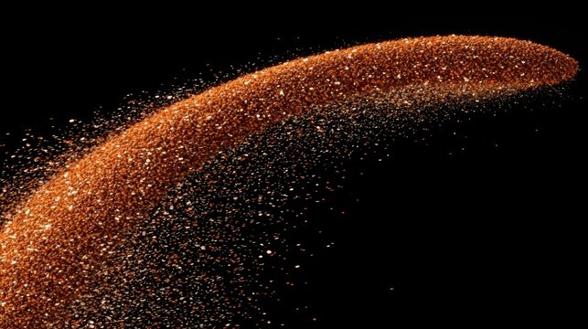 Dramatic dust eruption studio abstract imagery dark background close-up dynamic movement