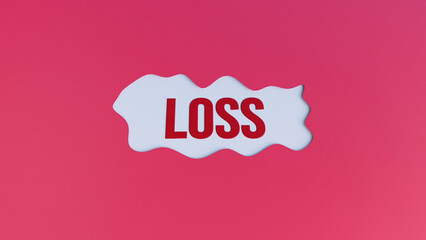 Understanding Loss A Bold 3D Visual Representation of Setbacks, Challenges, and Financial Decline in a Striking Red Theme