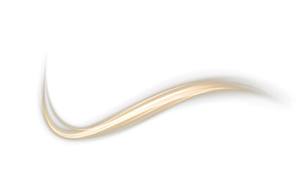 Elegant golden swirl on a white background. Shimmering yellow curl perfect for festive designs. Luxurious gold ribbon-like curve. Vector PNG for twirls, lines, curves, ropes, and stripe decorations.