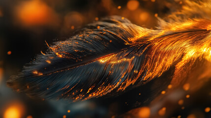 A golden feather from a legendary firebird