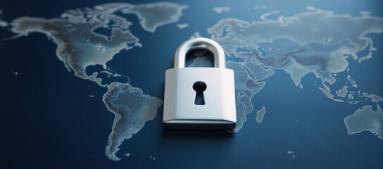 North American map visualized with digital lock overlay highlighting password security in business tech