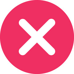 Simple Red Circle Cross Mark X Button Wrong Error Cancel Delete Interface Graphic Design