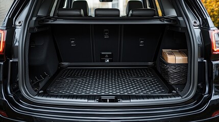 Unloading boxes from the suv urban area vehicle storage modern environment rear view organization tips