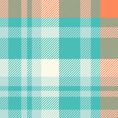 Seamless teal, coral, and cream plaid pattern.  Perfect for textile design, fabric prints, website backgrounds, or scrapbooking projects.
