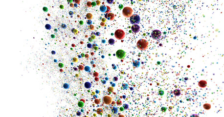 Confetti, paper triangle on the floor, fancy, colorful, celebration party